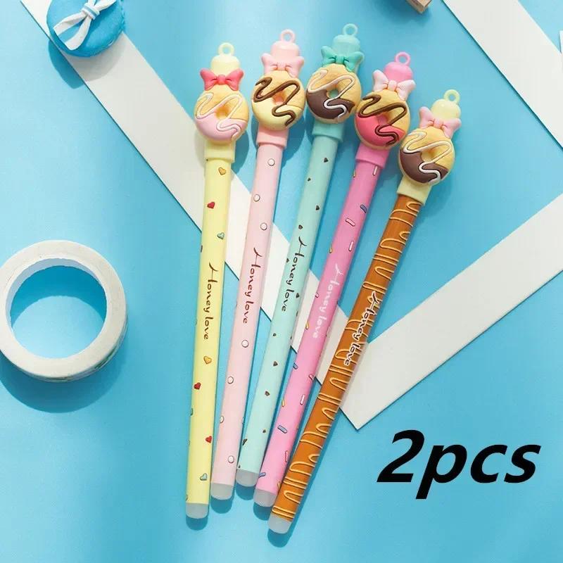 Creative Gel Pen Set Kawaii Stationery Doughnut Polar Bear Erasable Pens New Back To School Students Cute Gift Writing Supplies