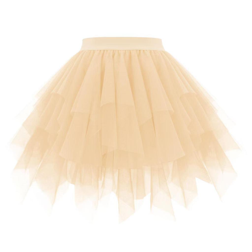 Women's Fluffy Mesh Ruffle Skirt - Short Princess Style