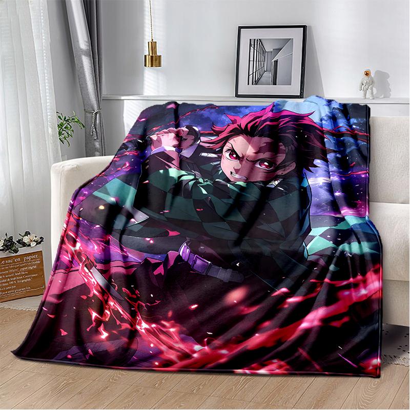 30 Style Demon S-Slayer Cartoon  Kamado Nezuko Anime Blanket,Soft Throw Blanket for Home Bedroom Bed Sofa Travel Office Kids