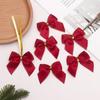 Mini Bow Red Gold Ornament Xmas Bowknots For Christmas Tree Gift Wrapping Wreath Wine Bottle Party Decoration Accessories