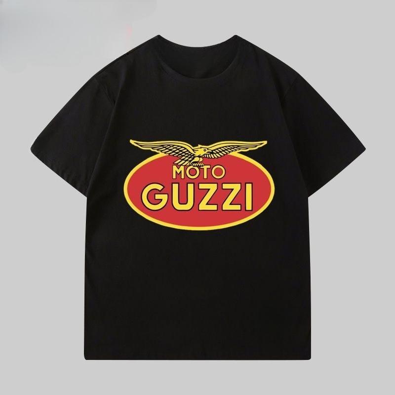 Short Sleeve T-Shirt Men's Trend Brand Personalized Fashion MOTO GUZZI Motorcycle Printed T-Shirt Men's Trend Ins Loose
