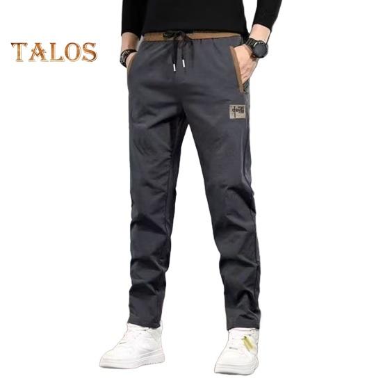 

Зимові чоловічі штани на шнурку з еластичною талією з кишенями Потовщені плюшеві вільні вишиті однотонні вуличні штани Термоспортивні штани M сірий