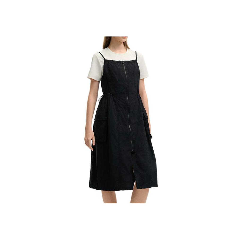 New FILA Lifestyle Slip Dress Women's Jet Black F11W529304FBK