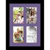 ArtToFrames Collage Photo Frame Single Mat with 4-4x6 Openings and Satin Black Frame.
