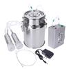 110V Electric Milking Machine 7L Rechargeable Cow Goat Sheep Milker Stainless Steel Bucket Double Heads Hose With Restriction Valve
