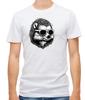 Happy Cool Hedgehog White/Black Short Sleeve Men T Shirt H408