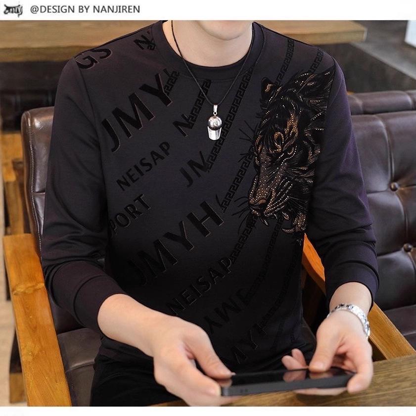 Men's Premium Velvet-Lined Round Neck Hoodie - Autumn/Winter Casual Long Sleeve Fashion