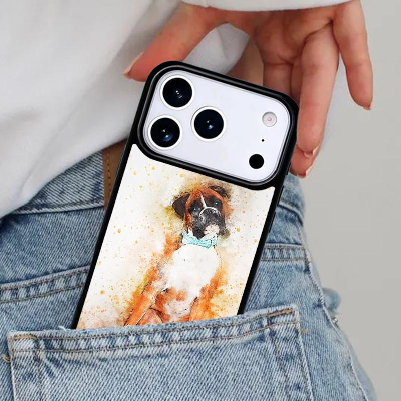 Boxer Dog Phone Case for iPhone 16e 15 14 13 12 17 Pro Max Plus Air 17pro Cover Coque