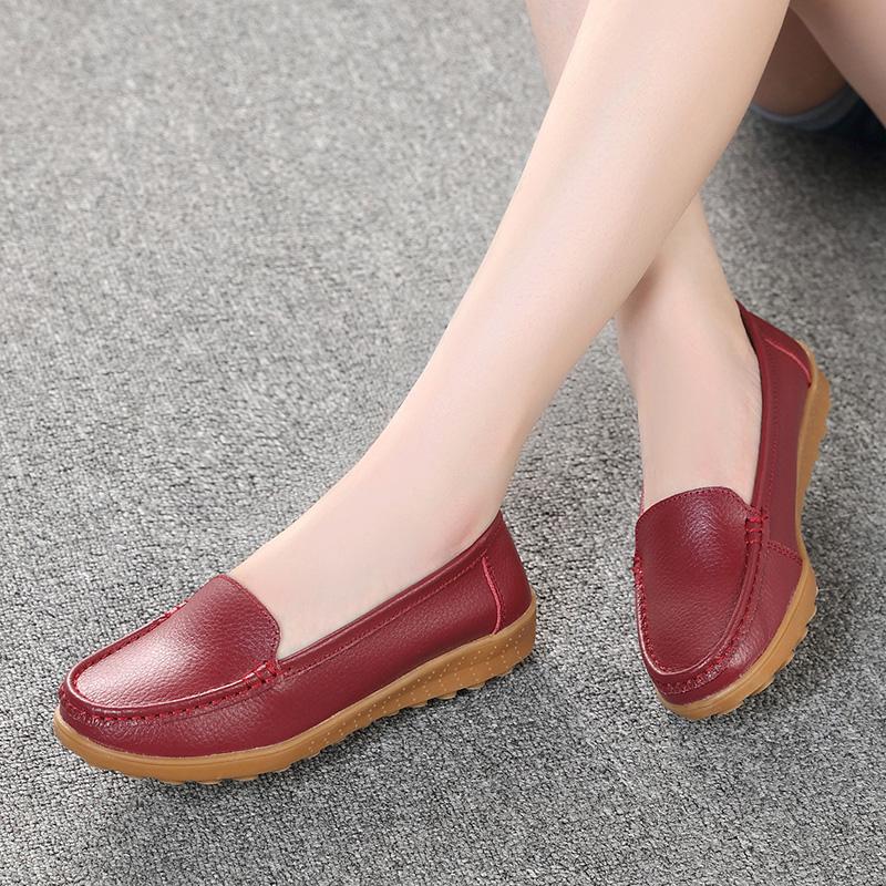 Spring Flat Bottom Soft Sole Breathable Shoes Single Shoes Doudou Shoes Large Size Beef Tendon Sole Casual Maternity Shoes