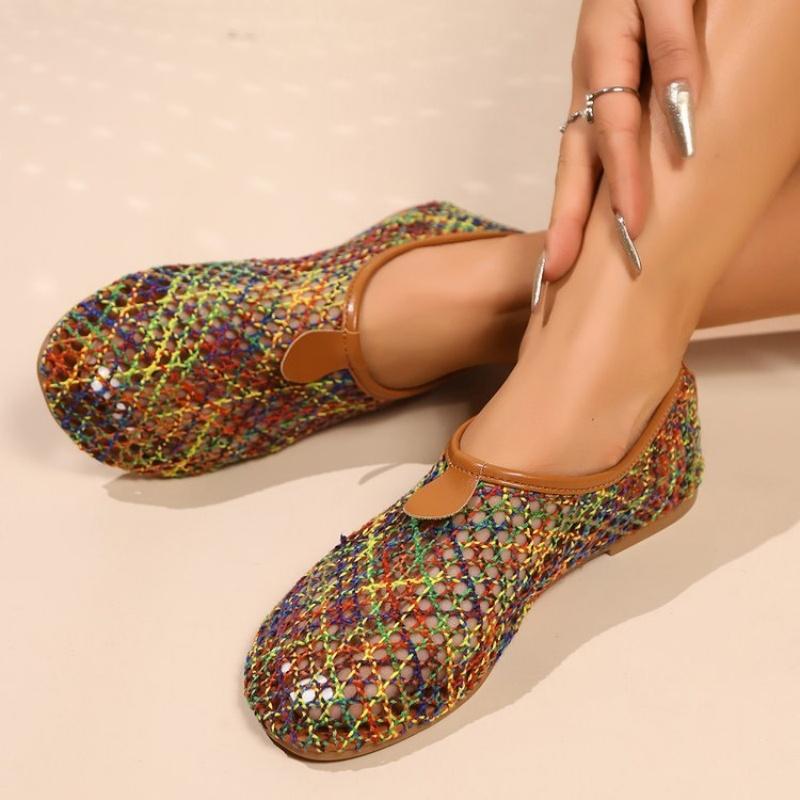 

Fashion 2025 summer new fashion large size flat sandals women 2025 summer new TEUM explosion fishing net low top sandals women 42