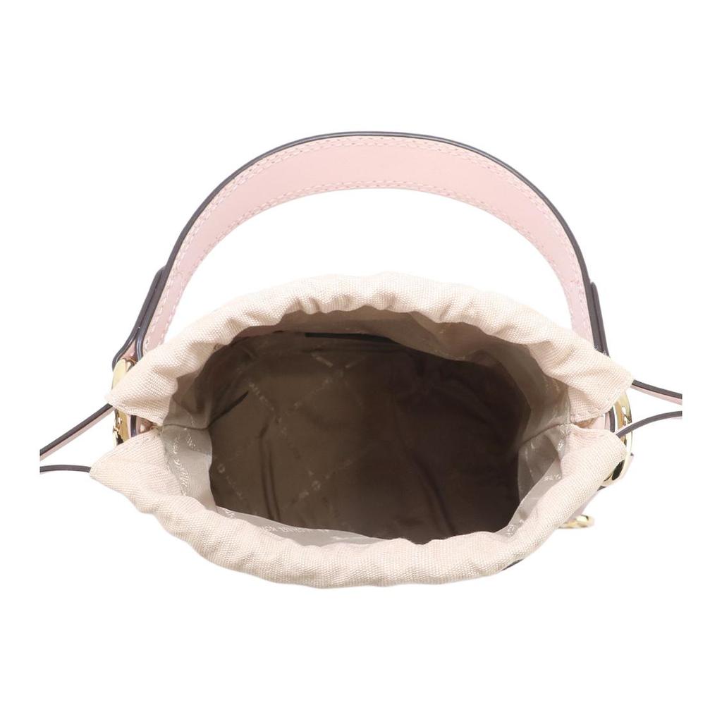 Michael Kors M K Aidy Drawstring Logo Cutout Design Leather Bucket Bag Mini Women bags Ice-Cream-Pink 35T1GUWC5L-POWDER-BLUSH