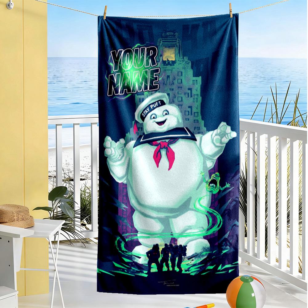 Ghostbusters Customize Text Beach Towel High Absorbency & Quick-Dry