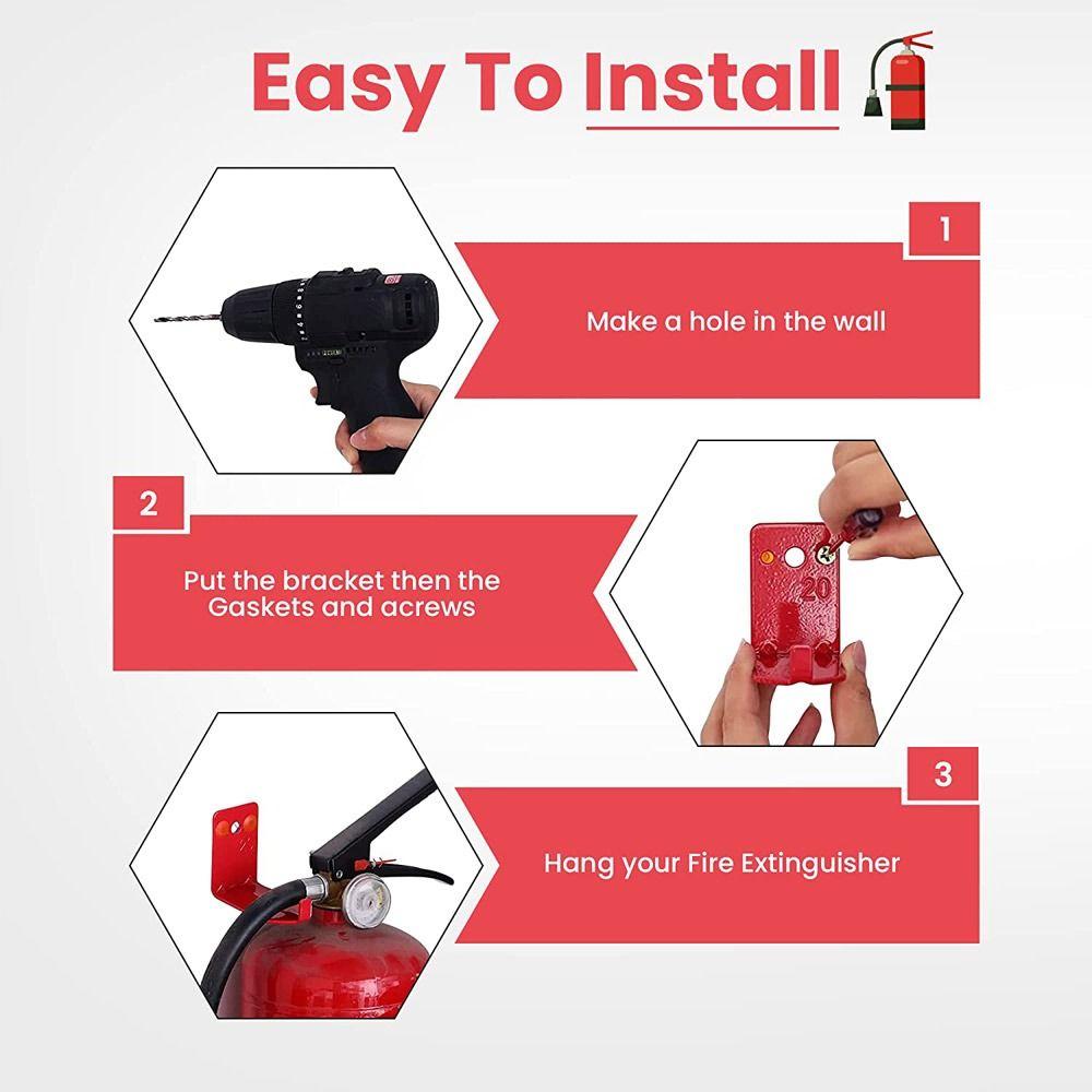 4 stuks Handige Houder L-vormige Brandblusser Beugel Wandhanger Wandhaak Brandblusser Bevestiging