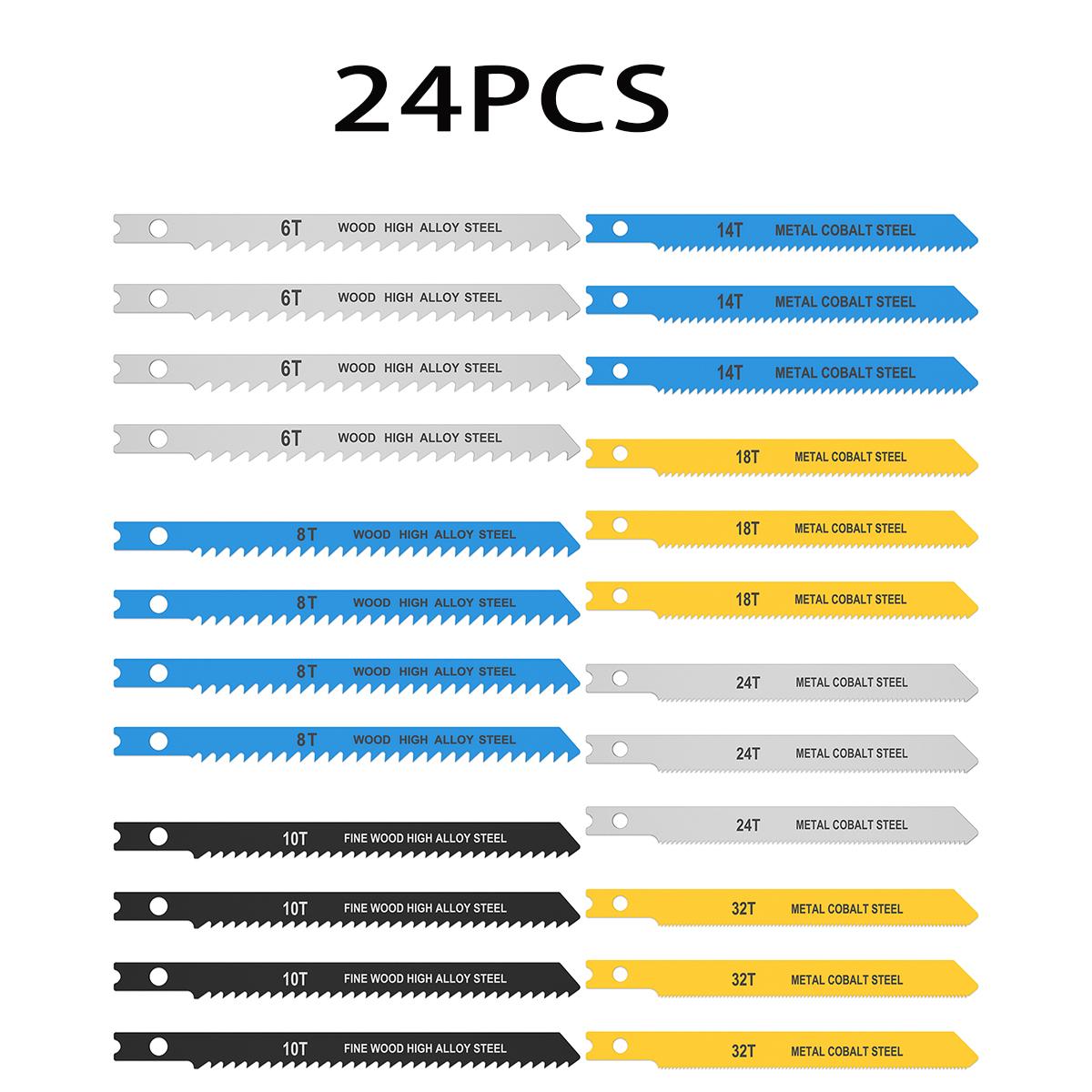 

Набор из 54/24 пильных полотен U-образного хвостовика Sharp Hcs Professional Sharp Деревообрабатывающий инструмент Fast Cut Down Jig Saw T8/T10/T14/T18/T24/T32