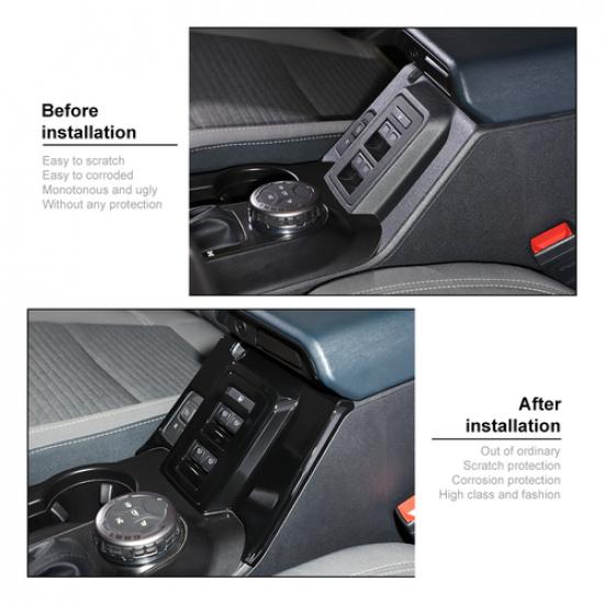 Window Lift Switch Panel Frame Decor Cover for Ford Bronco 21 22 23 24 25 Black