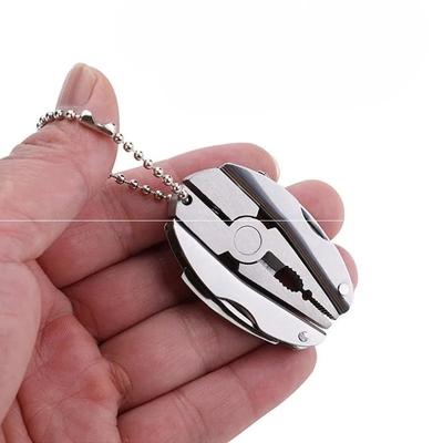 Multifunctional Keychain Combination Tool Car Gadget Portable Micro Folding Pliers Wrench Screwdriver Pendant Outdoor Camping