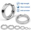 100pcs Stainless Steel Double Ring Lure Bait Flattening Ring Fishing Hook Connector Reinforced O-Circle Fishing Gear Accessory