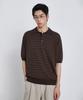 Kimwear Striped Collar Half Knit_Brown