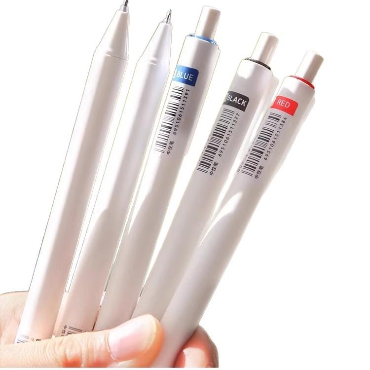Neutral Practice Pen Set - 10 Pens (Black, Blue, Red) with Black Push-Type Refills