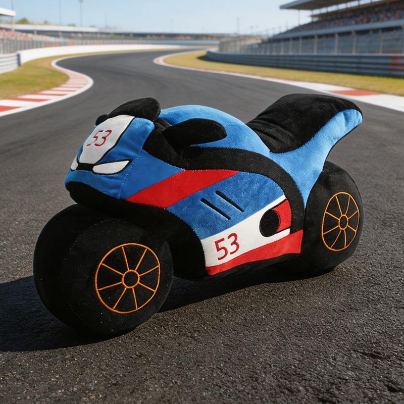 Simulierte Lokomotive Plüschtiere Cartoon Schlafende Motorradpuppe Weiches Simulations-Plüschkissen Raumdekoration Beruhigender Begleiter Geburt 45cm