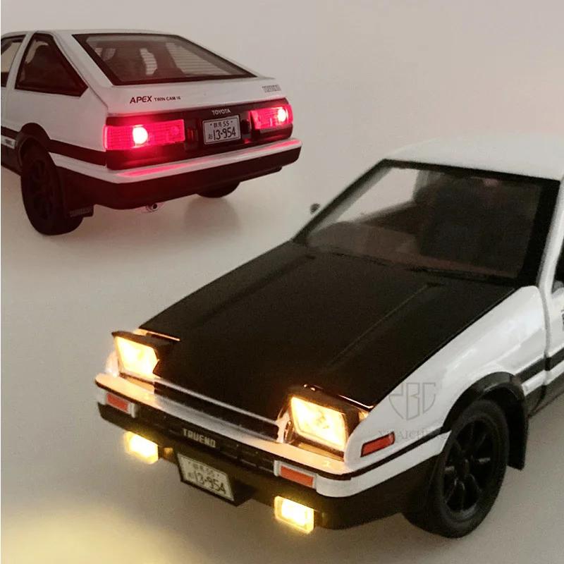 DTEZTU1 1/24 Toyota AE86 Alloy Sports Car Model Diecasts Toy Simulation Steering Sound Light Super Racing Toys Vehilce Collection Gifts