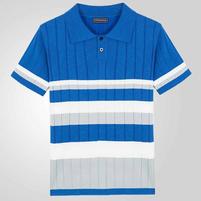 New Men'S Polo Shirt Made Of Pure Cotton With Dropped Shoulders High-Quality Loose Fit For Fitness Versatile For Daily Exercise Short Sleeved Casual