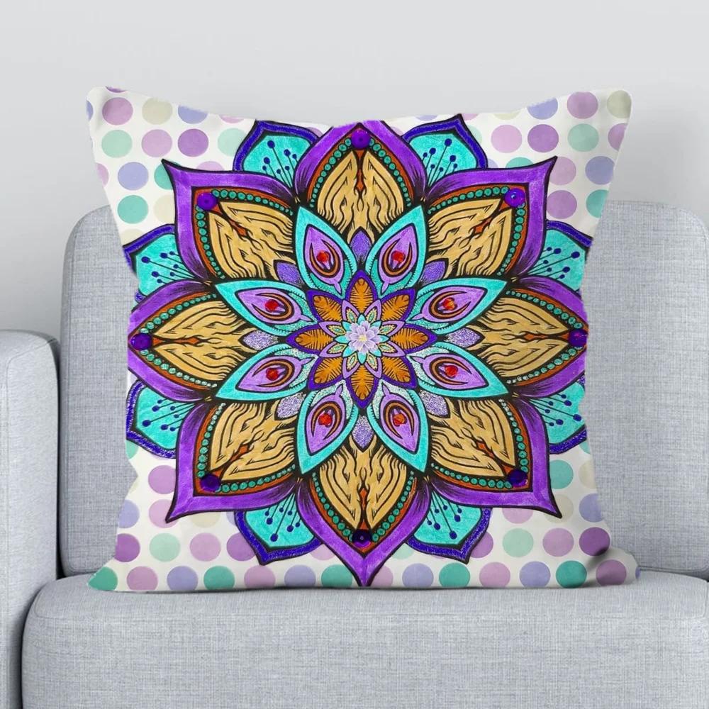 Mandala Style Decorative Pillowcases for Pillows Chair Cushion Cover xcm Fall Decor Pillowcase Short Plush Pillow Hugs