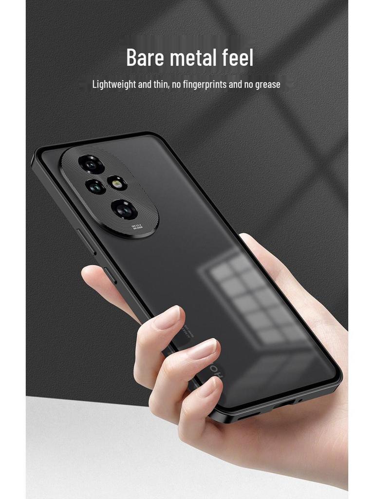 Honor 400pro Metal Frame Phone Case: Snap-Button, Frosted Back, Protective Mirror.
