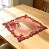 Coffee Shop Table Linens Square Lace Placemat for Dining Table, Embroidered Mesh Heat Resistant Decorative Mats Mat, Retro Floral Coaster Kitchen Home