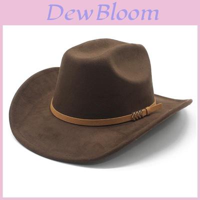 Tibetan Style Fedora Hat With Brim Sunshade For Men And Women In Suede Fabric