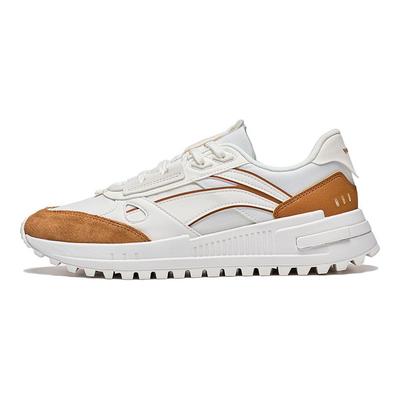 Li Ning Chao Feng 2.0 Fabric Synthetic Leather Low Top Sports Casual Shoes Men Sneakers White Yellow AGCT155-6