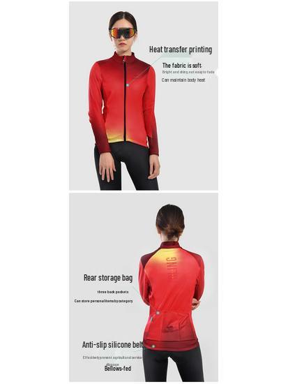 Damen Fleece Radanzug - Winterstil Langarm für Mountain- & Rennradfahren