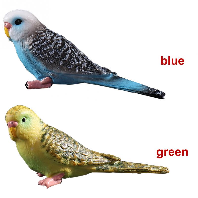 Simulation Mini Parrot Cute Bird Figurine Animal Home Decoration Miniature Garden Decoration