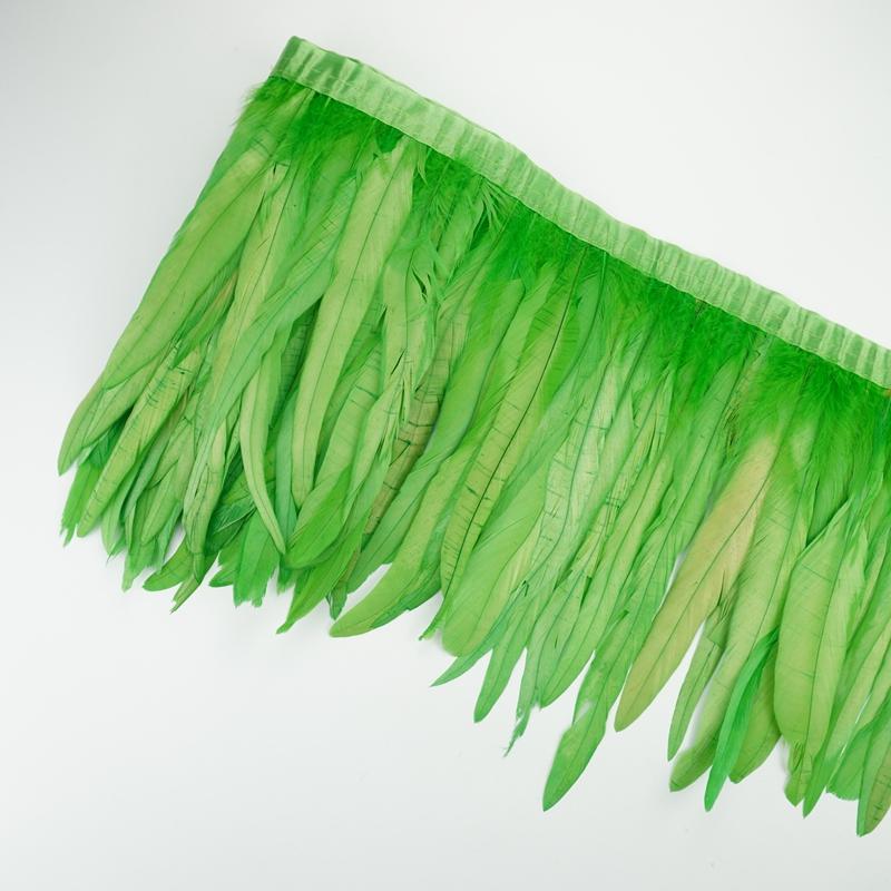 2Meters Rooster Feathers on Tape Trim Tassel Fringe Ribbon White Black Cock Pheasant Chicken Feather Costume Clothing Decoration