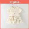 Vestito estivo da bambina in cotone stile principessa con rete traspirante per bambine piccole