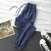 Pantaloni Harem Dama Talie Înaltă Culoare Solidă Șnur Largi Manșetă la Gleznă Uzură Zilnică Șliț Adânc Casual Talie Elastică Pantaloni Dama Îmbrăcăminte Feminină