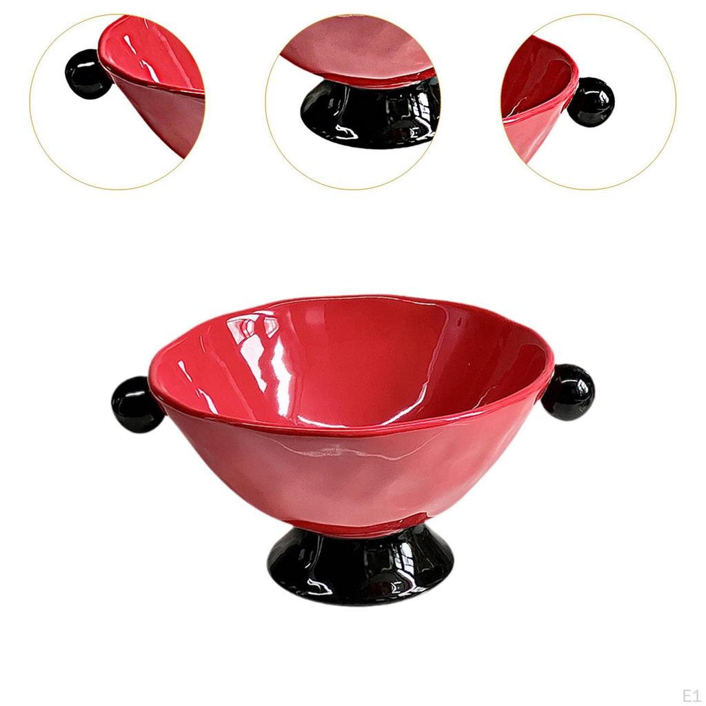 Obstschale Doppelperlengriff Keramik Bonboniere Luxus Korb Brotaufbewahrung für