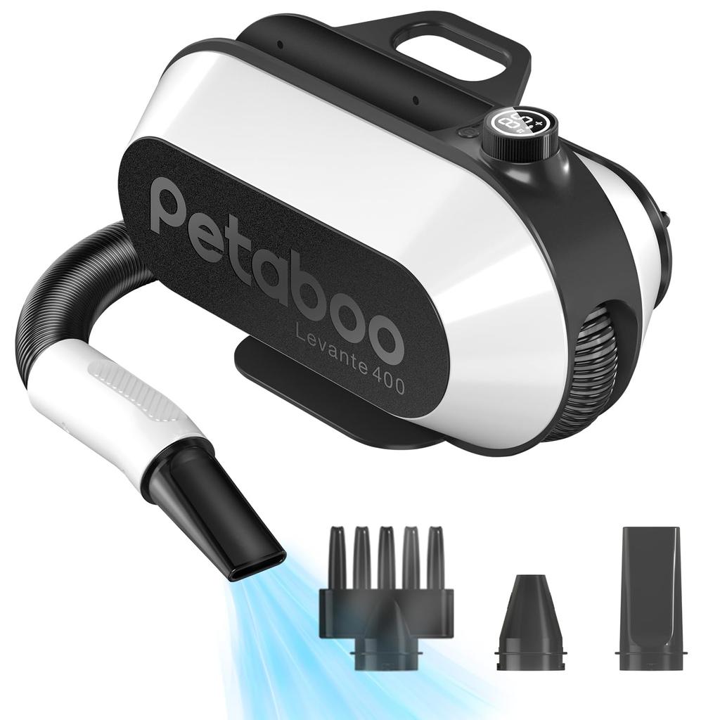 Petaboo Dog Dryer Airflow for Fast Static Large and Low Dog Hair Dryer with Integrated Pet Air Speed Temperature Static Suitable for Multiple Pet