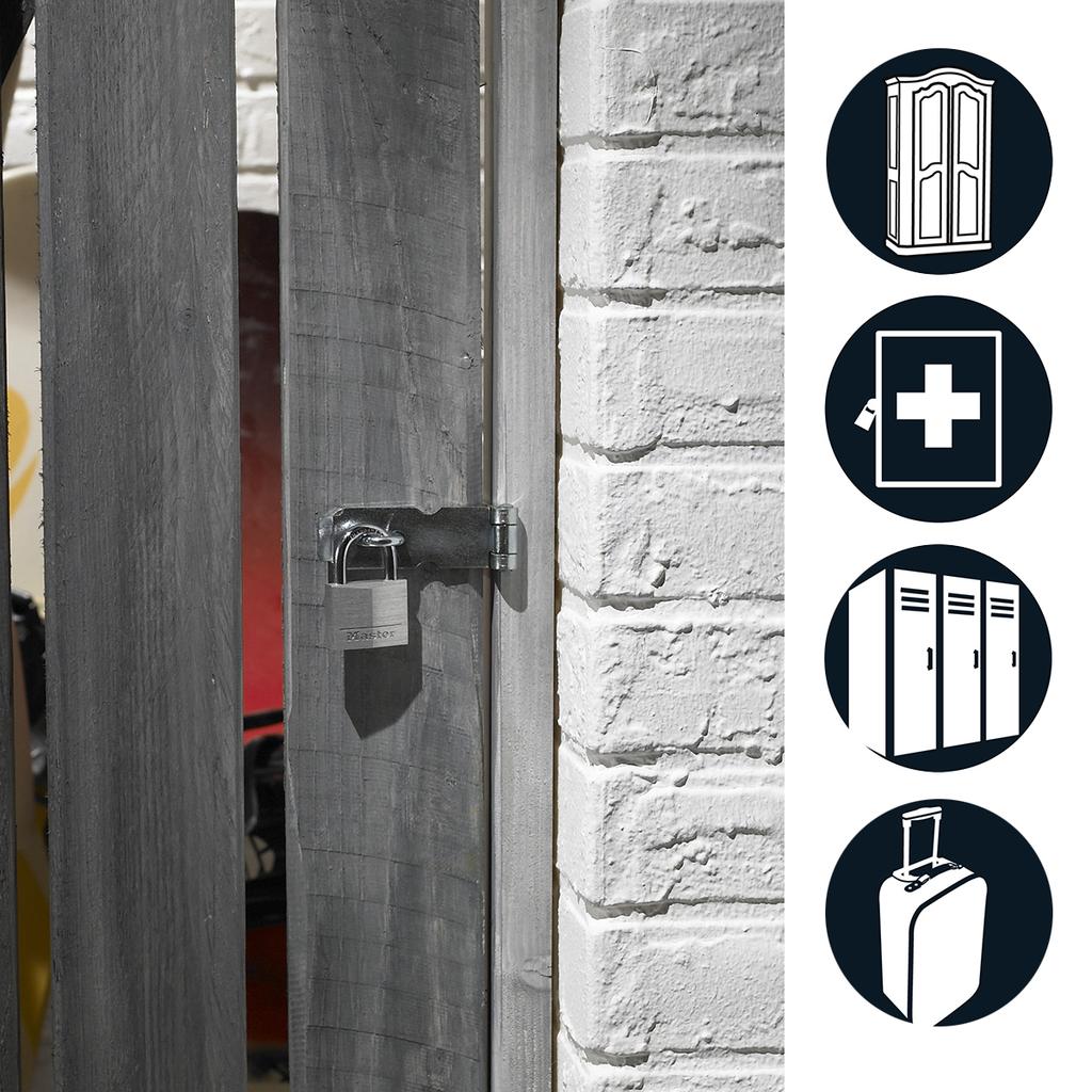 Master Lock 9140EURT Pack of 2 Key Padlocks In Aluminium, Grey, 4 X 5,9 X 1,3 Cm
