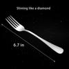 Forks,Salad Forks,Set of 6 Top Food Grade Stainless Steel Forks Silverware Set, Flatware Forks,Cutlery Forks,6.5 Inches, Mirror Polished & Dishwasher