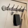Heavy-Duty Suction Cup Wall Hook Rack with 5 Hooks No-Drill Adhesive Organizer for Bathroom Kitchen Entryway Rust-Proof Storage Hooks for Coats