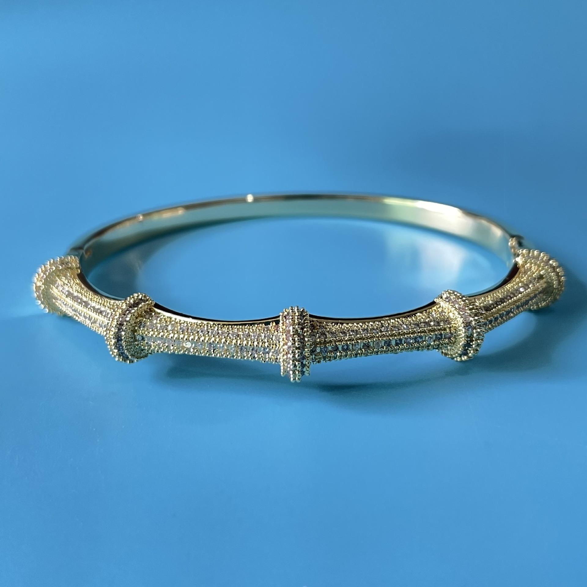 Gypsophila Couple Style Bamboo Street Fashion High-end Jewelry Boyfriend Style Men s Bracelet One Size(16-22CM)
