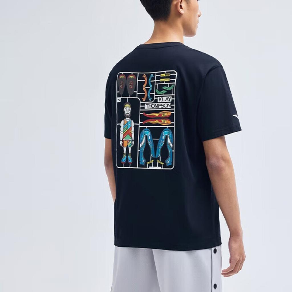 Anta T Shirts Men's Black Crew Neck Moderate Straight Fit 152321177-4
