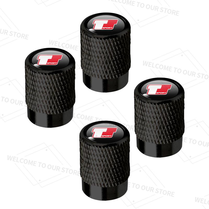 

4pcs/1set For Toyota T Sport Logo Hilux Yaris Prius Supra Auris Verso Car Valve Caps Wheel Tires Air Tyre Stem Protective Cover