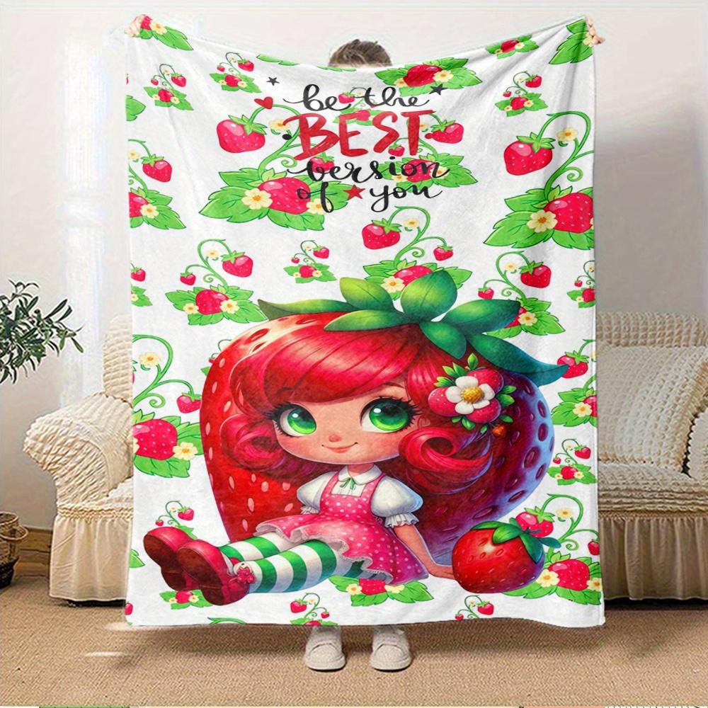 

1pc Strawberry,Cute,InspirationalDigital Print Fleece Blanket - Contemporary Style, Suitable for All Seasons, Perfect for Home, Travel, or C 150x180cm