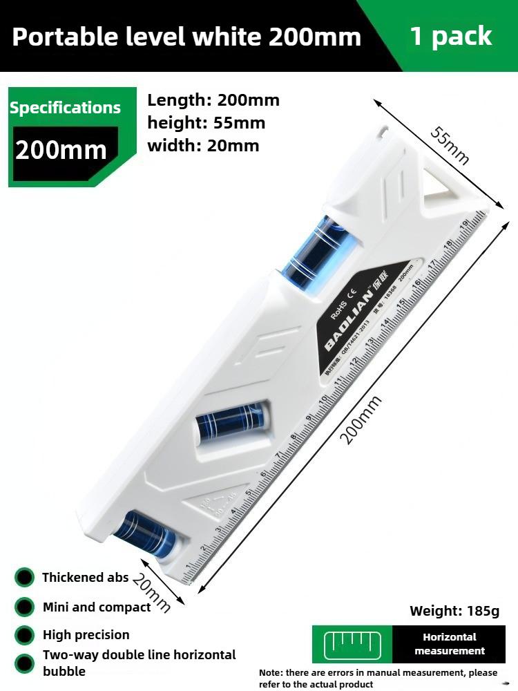 Mini Level Gauge High-precision Horizontal Vertical Measure Metric Ruler Protractor Home Portable Magnetic Pocket Level Gauge