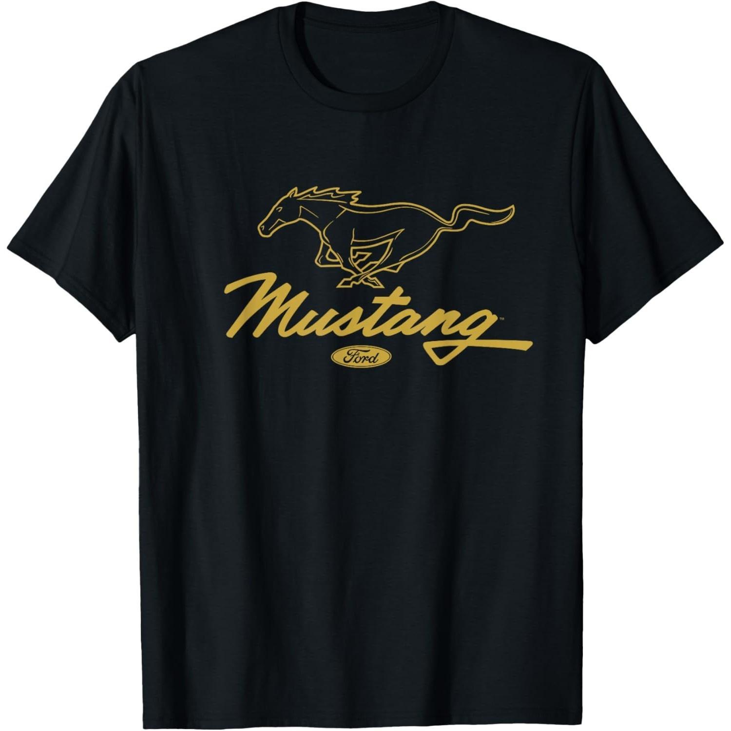 Ford Mustang Pony Script Logo T-Shirt S чёрный