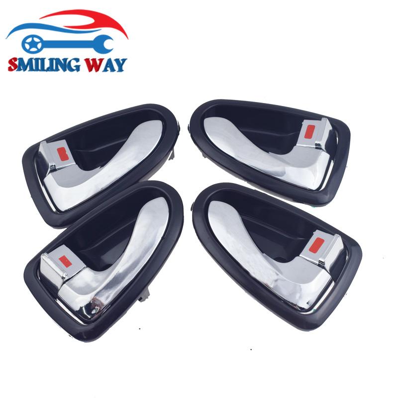 Dla Hyundai Accent 2000-2006 Srebrny / Czarny / Chromowany Wewnętrzny Uchwyt Drzwi Przedni Tylny Lewy Prawy LH RH Kierowcy Pasażera