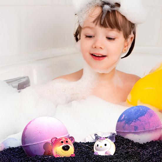 Bath Salt Ball with Glow-in-the-dark Toy Inside Fruity Floral Plants Extract Handmade Natural