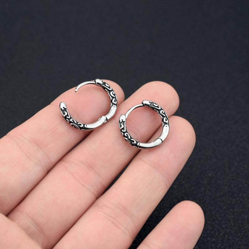 Earrings Vintage Decor Earrings Metal Earrings Personality Ear Pendant Lock Clasp Ear Pendants Hip Hop Danglers Round Earrings